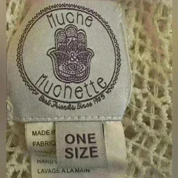 Muche Muchette Boho Crocheted Dress Or Swim Cover-Up One Size Cream EUC! - Picture 13 of 13